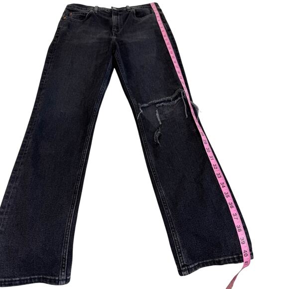 Re/done 70s Straight Jeans Washed Noir with Hole Size 29 - Picture 7 of 13